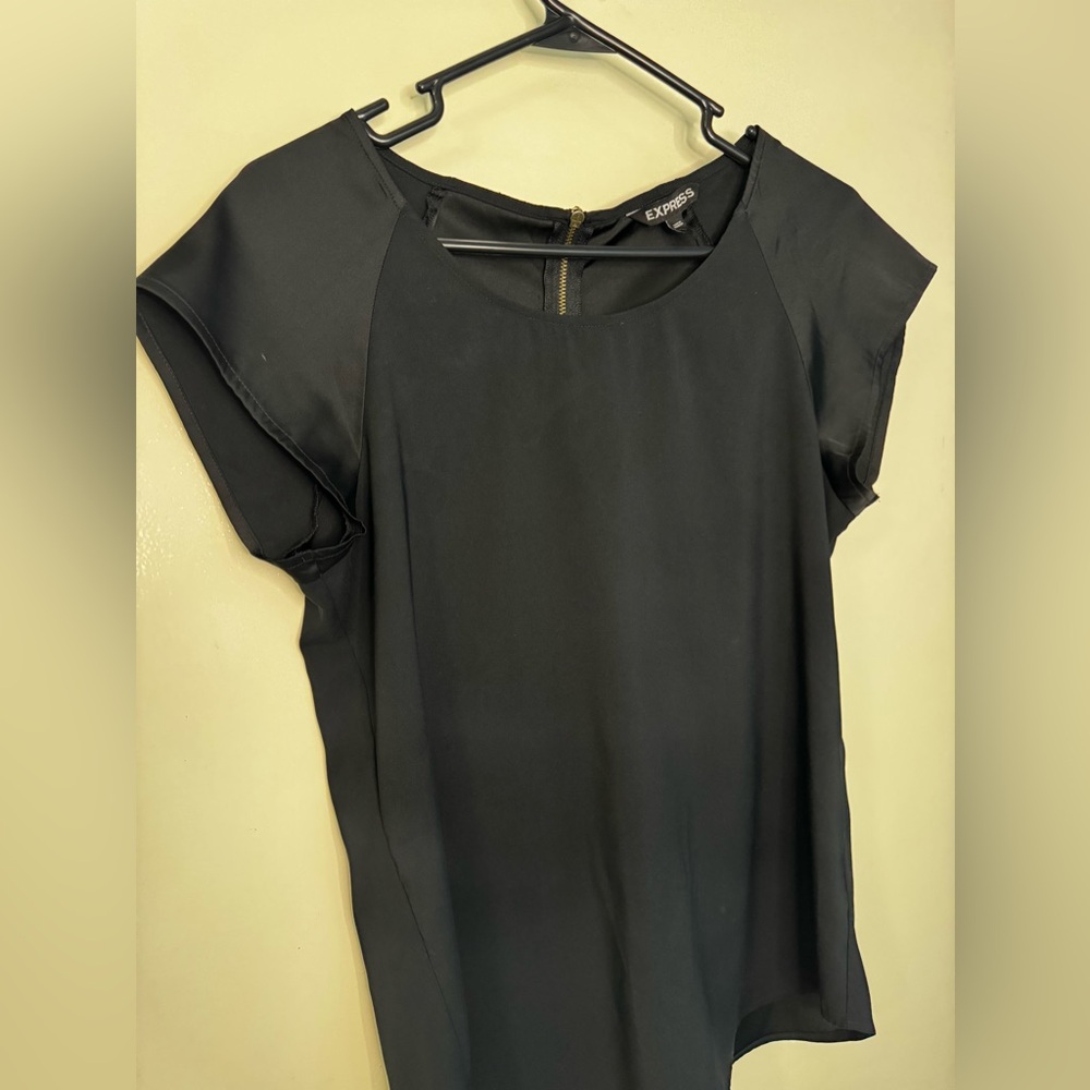 Black satin blouse